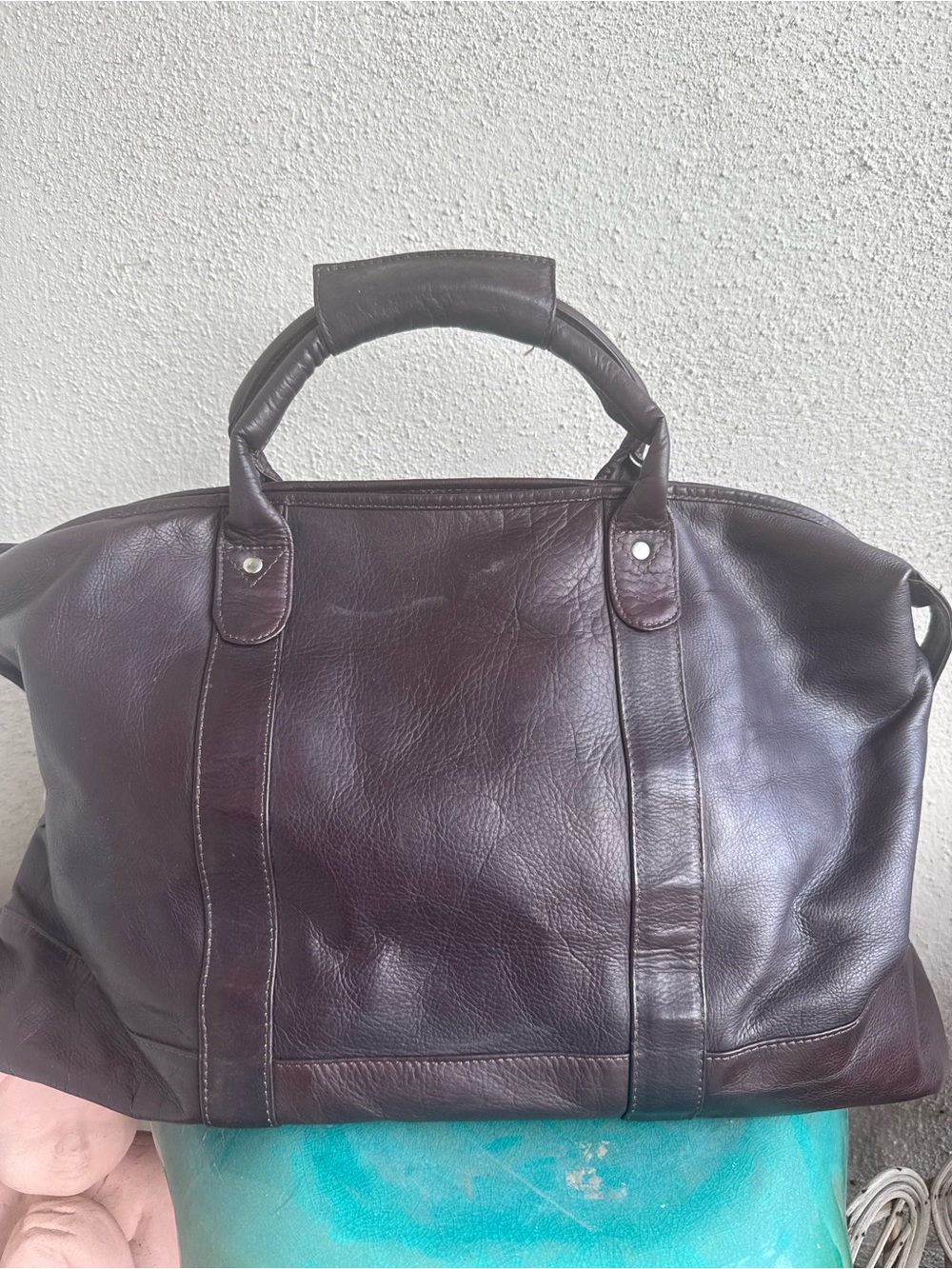 Men's Latico Leather Duffel Bag - Dark Brown Travel Tote